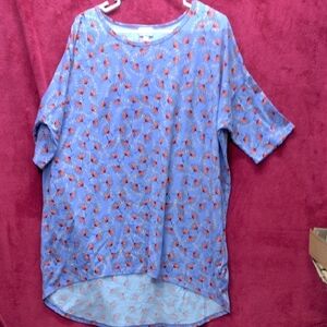 LuLaRoe Purple and Yellow Floral Top